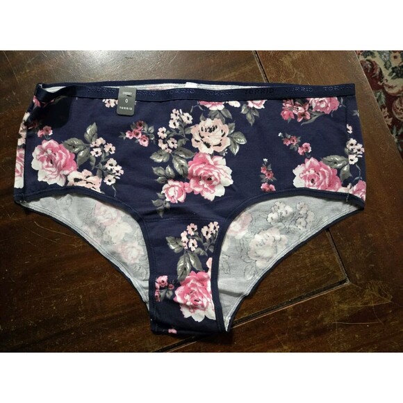 NWT Torrid Blue Pink Floral Cheeky Panty 0 L - Picture 1 of 3
